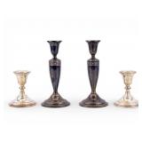 Two Pairs of Weighted Sterling Candlesticks