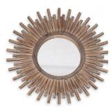 Carved Wooden Sunburst Wall Mirror