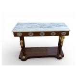 French Marble Top Console Table