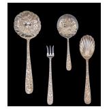 4 S. Kirk & Son Repousse Silver Serving Pieces