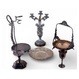 Early Silver Plate Hartford Basket, Table Items
