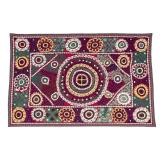 Antique Handmade Suzani Silk Uzbek Textile