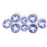 H. Alcock Flow Blue Touraine Transferware Plates