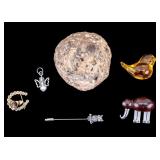 Czechoslovakian Sterling Silver Pin & Geode