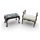 Queen Anne-Style Walnut Footstool + Bench