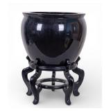 Black Ceramic Planter