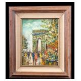 Rivira Signed O/C Street Scene w/ Arc