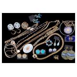 Blue and Gold Tone Costume Jewelry