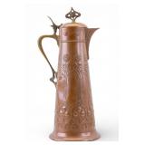 Antique WMF Art Nouveau Copper & Brass Jug