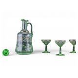 Early Bohemian Moser Uranium Decanter & Cordials