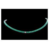 18K White Gold Emerald Necklace