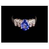 14K Gold Tanzanite Diamond Ring IGI Certified