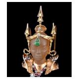 18K Gold Blackamoor Brooch