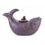 Chinese Yixing Zisha Pottery Double Carp Vessel