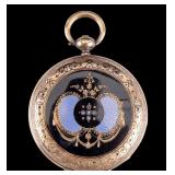 Antique Richard & Co Champleve Pocket Watch