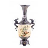 Japoanese Silver and Bone Cloisonne Vase