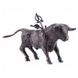 Silver Figural Bull / Toro Bravo Statuette