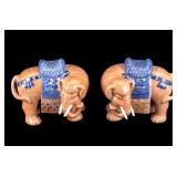 Pair of Chinese Porcelain Elephant Figures