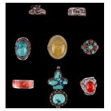 Sterling and Turquoise Rings and Pendant