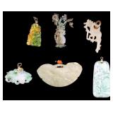 6 Antique Chinese Jade Pendants