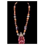 Chinese Gourd and Cinnabar Necklace