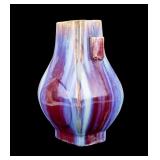 Chinese Flambe Glazed Fanghu Vase