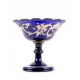 Bohemian Moser Cobalt Glass Compote