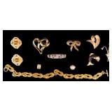 Gold-tone Jewelery Including KJL and Trifari