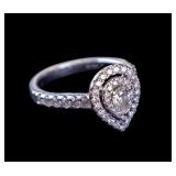 14K White Gold Natural Diamond Ring