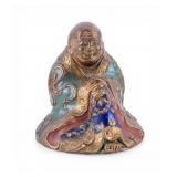 Chinese Cloisonne Enamel & Brass Buddha