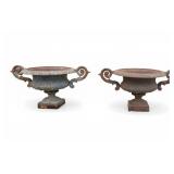 19/20th C Two Handled Iron Urn/Planters (2)