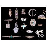 Sterling Silver Brooches (15)
