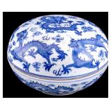 Chinese Porcelain Blue & White Dragon Box