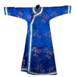 Chinese Royal Blue Silk Robe