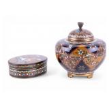 Japanese Cloisonne Enamel Lidded Vessels