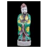 Chinese Glazed Porcelain Figure of Scholar