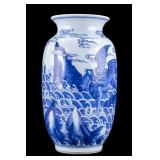 Large Chinese Blue & White Porcelain Dragon Vase