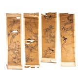 Early Silk and Paper Watercolor Scrolls (4)