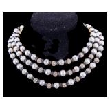 Chinese Sterling Silver & Cultured Pearl Necklace