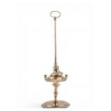 Early Solid Brass Oil Lamp