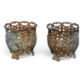 Pair of Cast Metal Planter Baskets