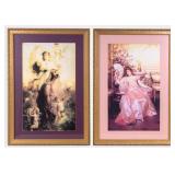2 Framed Decorator Art Prints in Victorian Style