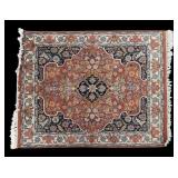 Persian Mat with Floral Medallion Design