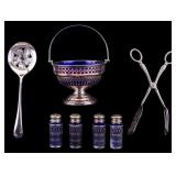 Vintage Cobalt and Silver Plate S&P and More