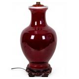 Chinese Oxblood Glazed Porclelain Table Lamp