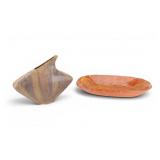 Handcrafted Pottery Vase and Platter