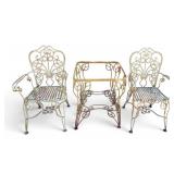 3 Pc Arts and Crafts Cast Metal Table & Chairs