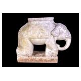 Early Marble Elephant Figural Garden Stand