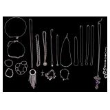 Silver tone Costume Jewelry, Sterling Silver