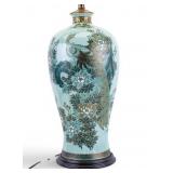 Japanese Imari Style Celadon Peacock Lamp